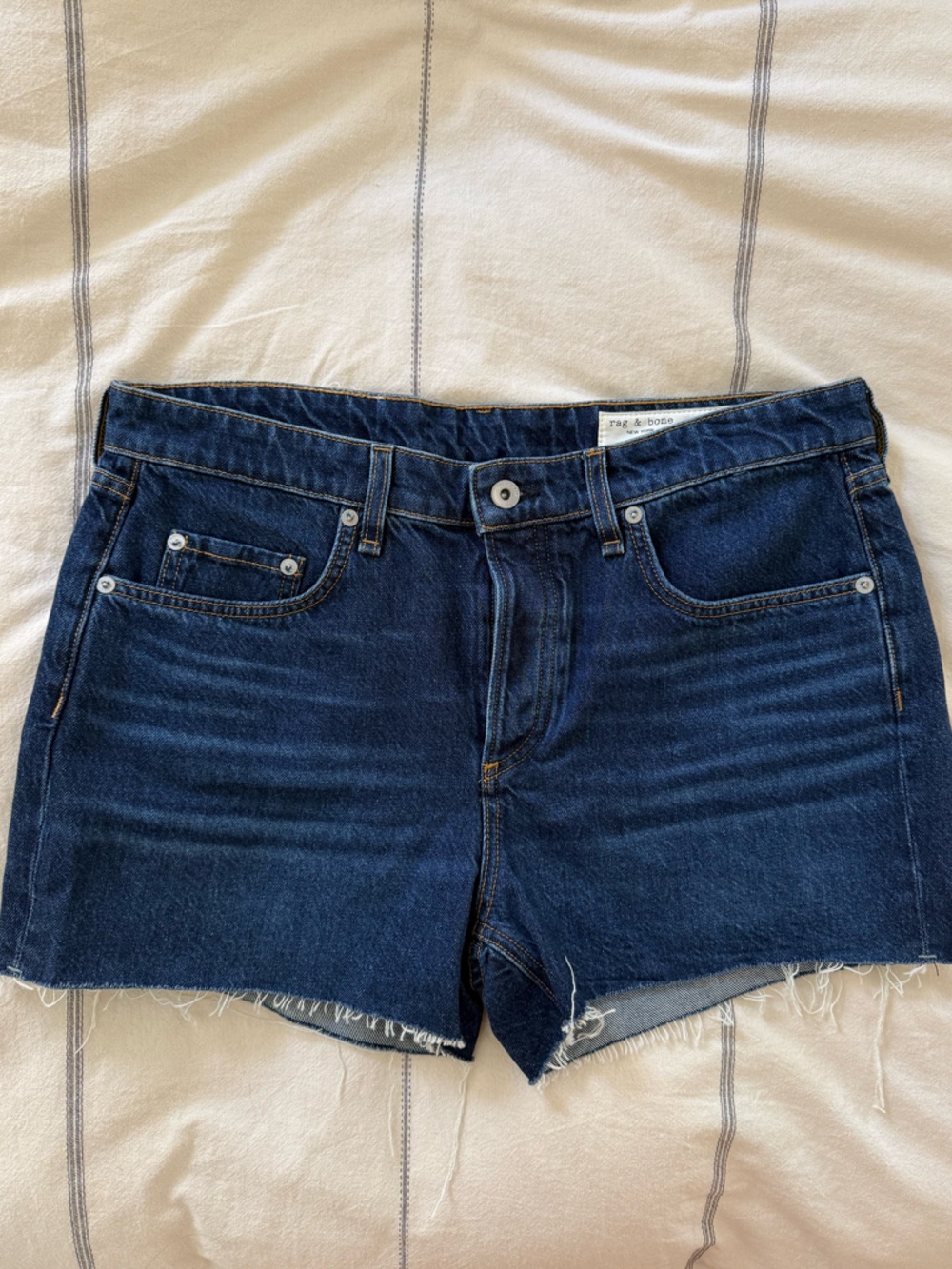 rag & bone Dre Low Rise Dark Blue Denim Shorts